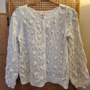 Sezane Ivory Cotton Cardigan Size S